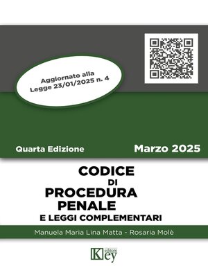 cover image of Codice di procedura penale e leggi complementari 2025